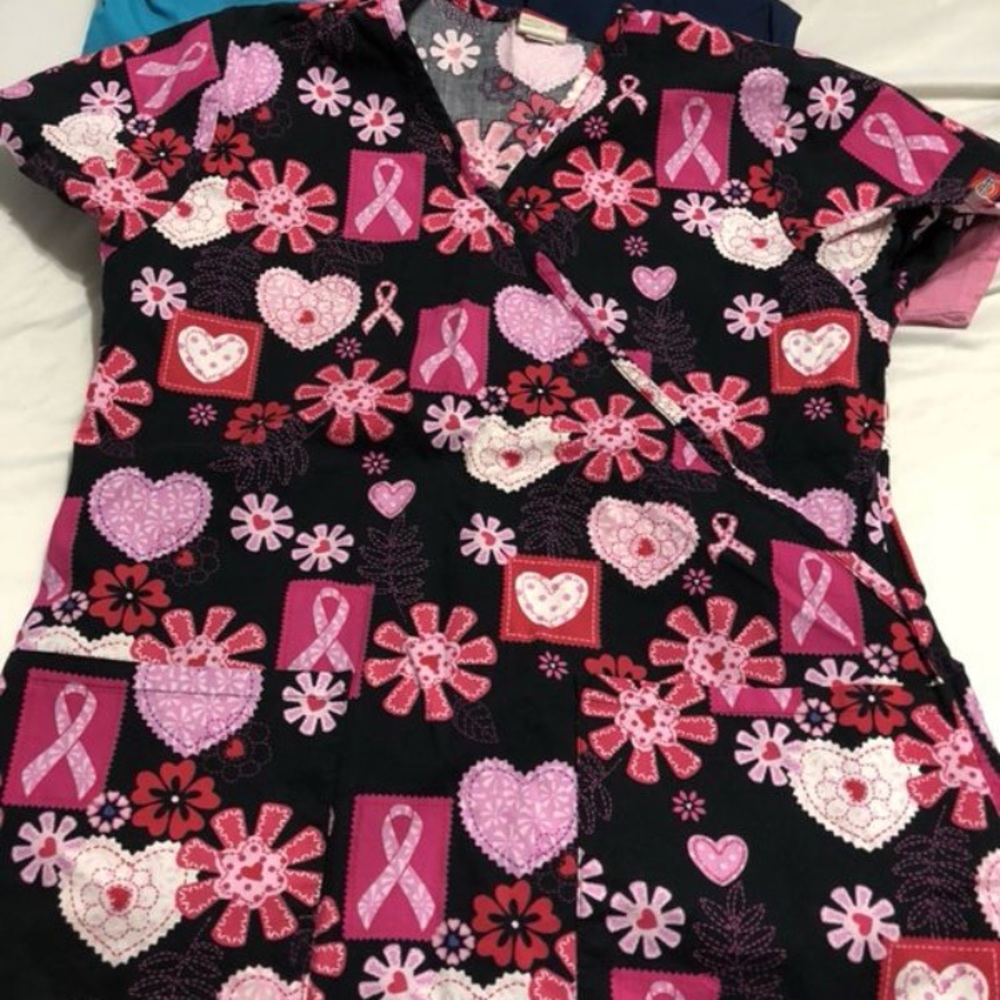 Breast cancer scrub top
